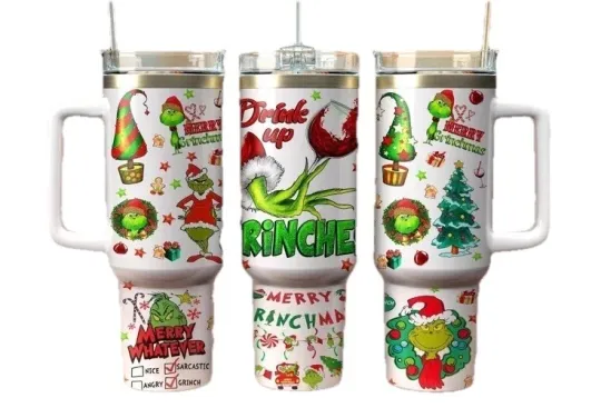 Discover Christmas Funny Character 40 oz Stainless Steel Tumbler with Handle