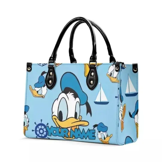 Discover Personalized Disney Donald Duck Leather Handbag, Women Leather Bag Gift