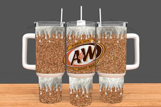 Discover 40oz Stainless Steel Tumbler -A&W Root Beer ~Soda~Gift Handcrafted
