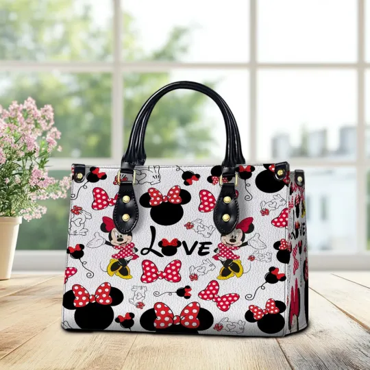 Discover Personalized Minnie Leather Handbag , Leather Handbag, Disney Pers