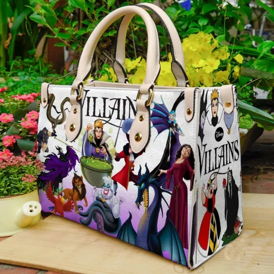 Discover Personalized Disney Villains Leather Handbag, Villains Women Leather Bag Gift