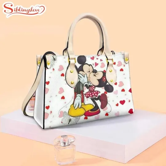 Discover Mickey And Minnie Lovely Disney’s Leather Handbag