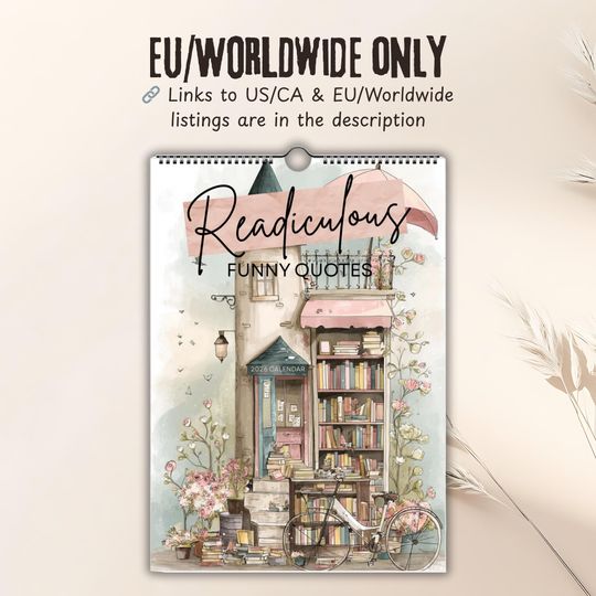 Discover EU & Rest of World Readiculous Funny Quotes wall Calendar 2026, Book Lover planner, Literary Humor Gift, 12 month planner, bookworm gift