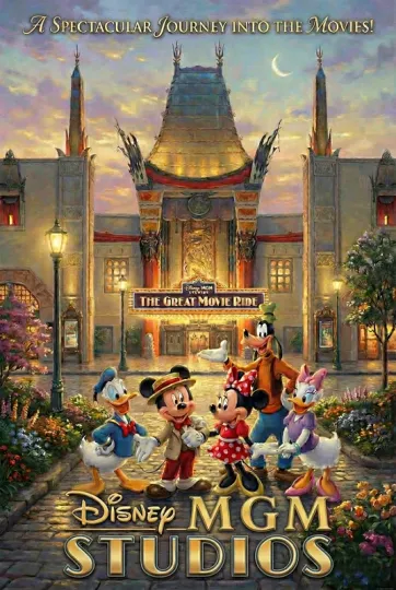 Discover Disney MGM Studios Great Movie Ride Mickey Minnie Donald Poster Premium Matte Vertical
