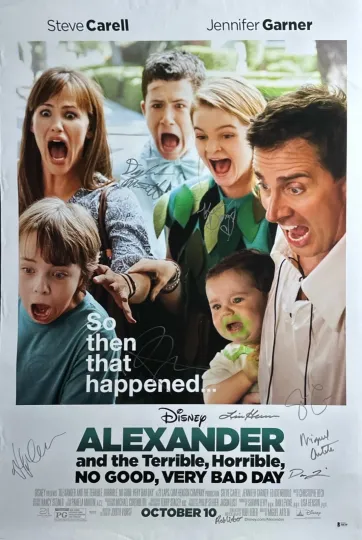 Discover Steve Carell and Jennifer Garner Disney Aleksandar Poster Signed Autographed Premium Matte Vertical Poster