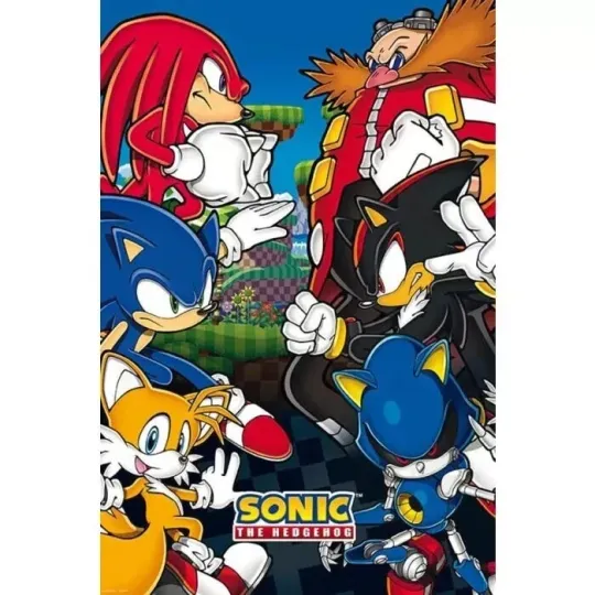 Discover Sega Sonic The Hedgehog vs Doctor Dr Eggman Vertical Poster