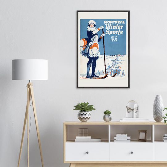 Discover Vintage Montreal Winter Sports Poster, Retro Ski Travel Print