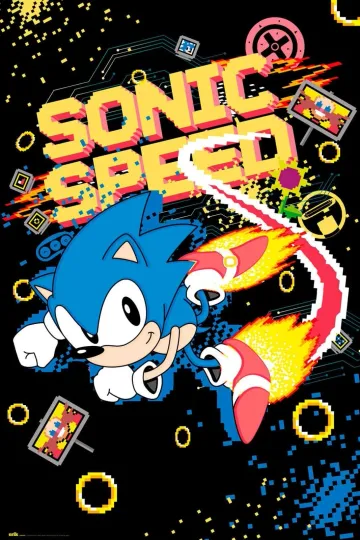 Discover Sonic Speed Gaming Poster  Vertical Premium Matte Poster for Kids Bedroom