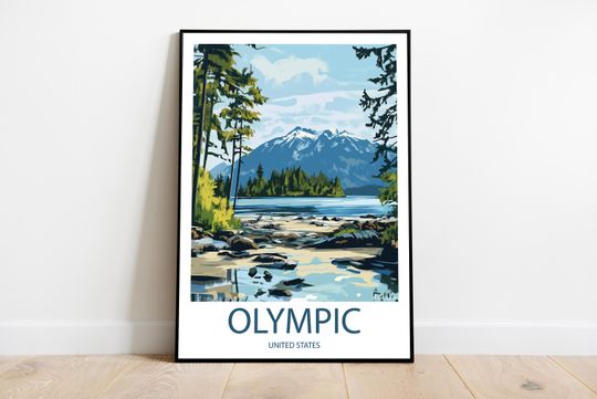 Discover Handmade OLYMPIC UNITED STATES poster - wall art modern travel poster framed birthday home made decor gift vector illustration print custom