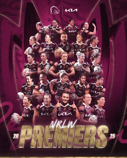 Discover BRISBANE BRONCOS NRLW  2025 PREMIERS RUGBY TEAM POSTER,BARGAIN,7
