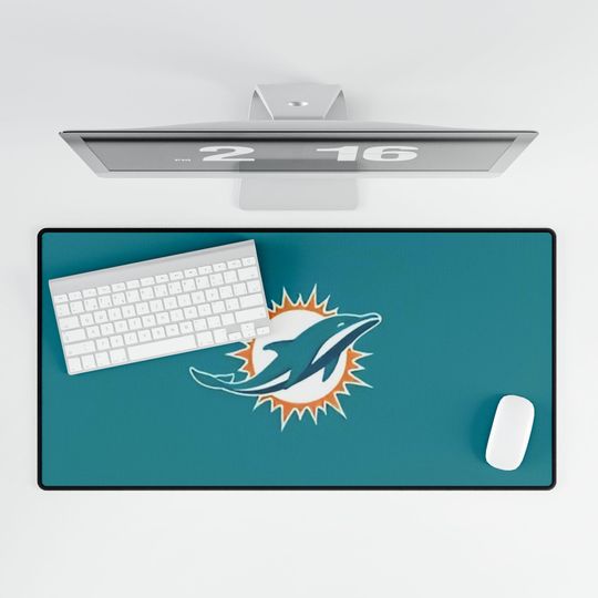 Discover Miami Dolphins Desk Mat | football Office Decor | Gaming Mouse Pad | Football Fan Gift