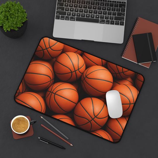 Discover Basketball Desk Mat | Sports Decor, Office Gift, Gamer Accessory, Home Office Mat, Motivational Desk Accessory