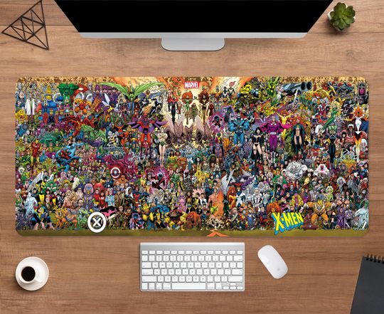 Discover Marvel Characters Desk Mat | X-Men Mouse Pad | Large Desk Pad | Movie Desk Decor