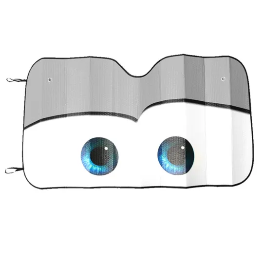 Discover Gray Big Eyes Car Heated Front Windshield Sun Shade Visor