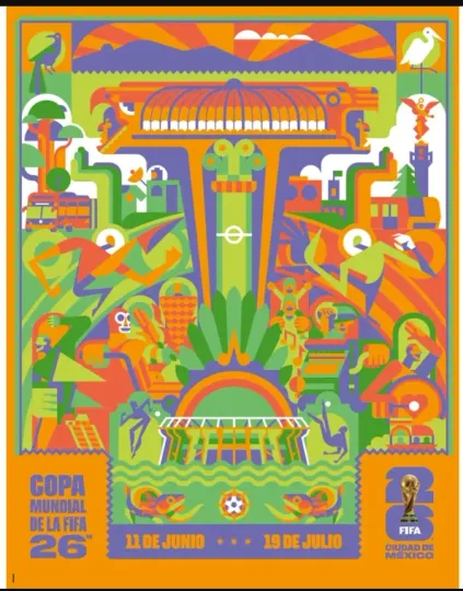Discover Panini Official FIFA World Cup 2026 Host City Poster Mexico City 18.5 x 23.5 in