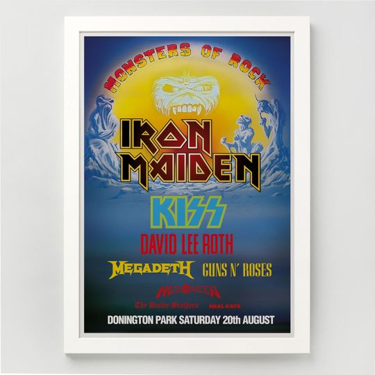 Monsters of Rock Print - 1988 Donington Concert Poster - Iron Maiden