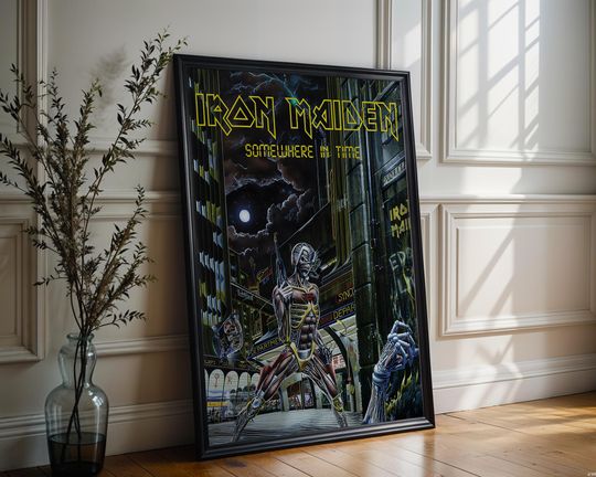 Iron Maiden Poster | Somewhere in Time Poster | Metal Music Poster | Album Cover Poster