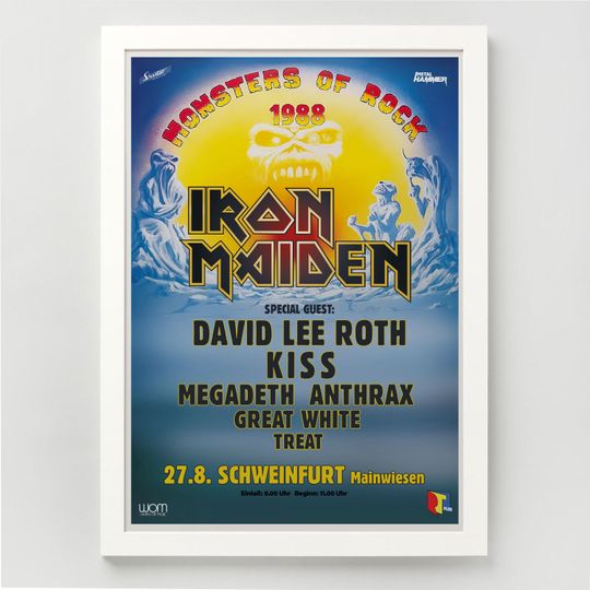 Monsters of Rock Print - 1988 German Concert Poster - Iron Maiden - Ideal for framing
