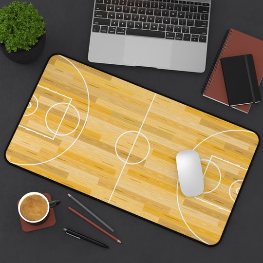 Discover Basketball Court Desk Mat, Sports Lover Office Decor