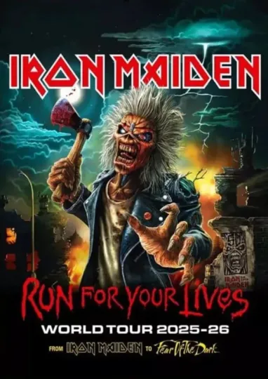 Iron Maiden Run For Your Lives World Tour 2025 2026 Poster