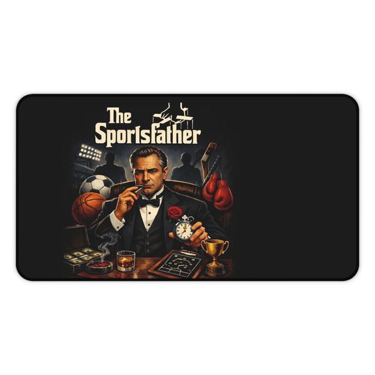 Discover The Sportsfather Desk Mat | Sports Theme Gaming Mousepad, Soccer Basketball Baseball Design
