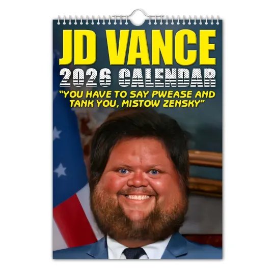 Discover 2026 Wall Calendar  - JD Vance – Funny - Quirky - Christmas - Birthday
