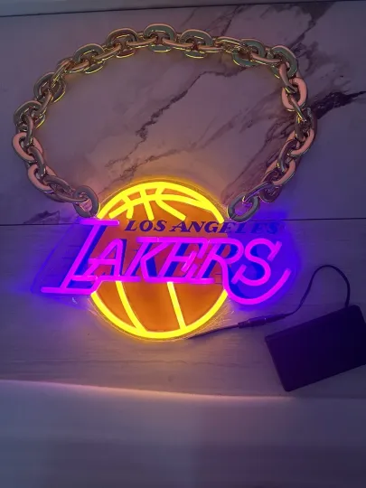 Discover PaliStocks LA Lakers LED Portable Neon Necklace NBA Sports Fan Chain