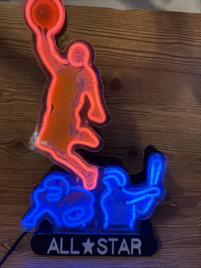 Discover Vintage Neon Lamp W/ Football, Baseball And Football Light Sign 19"