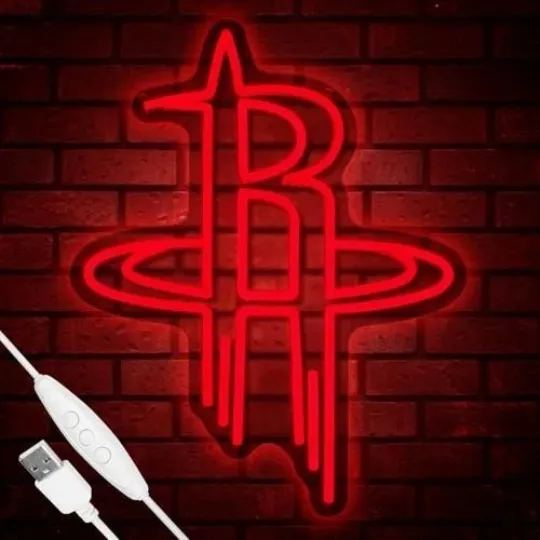 Discover ROCKETS🏀LARGE NBA Neon/LED Sign Great 4 Home/Bar/Dorm/GAMEROOM See My Others