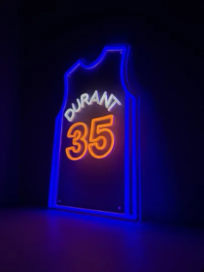 Discover Kevin Durant Jersey LED Neon Bar Sign Oklahoma City Thunder Basketball NBA Final