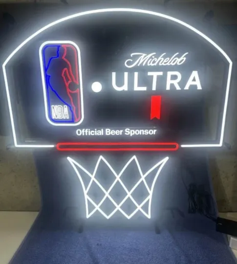 Discover Michelob Ultra Basketball Goal Iconic LED Beer Bar Sign Light Neon 33x30