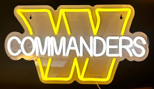 Discover football Washington Commanders LED Neon Wall Sign 9 x 16 1/2" man cave decor