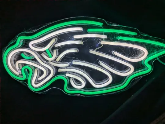 Discover Philadelphia Eagles Green/White LED Neon Style Light USB 16 Inch Sports Fan