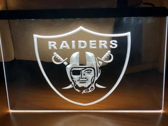 football LAS VEGAS RAIDERS LED NEON LIGHT SIGN FOOTBALL MAN CAVE HOME WALL ART DÉCOR