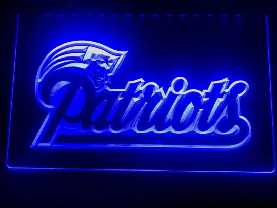 football NEW ENGLAND PATRIOTS LED NEON LIGHT SIGN FOOTBALL MAN CAVE WALL ART DÉCOR