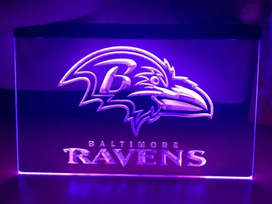 football BALTIMORE RAVENS LED NEON LIGHT SIGN FOOTBALL MAN CAVE HOME WALL ART DÉCOR