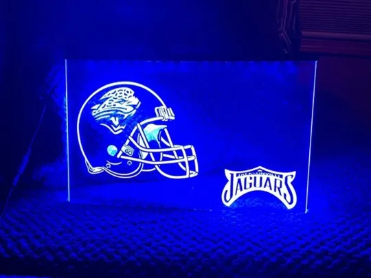 JACKSONVILLE JAGUARS football LED NEON LIGHT SIGN FOOTBALL MAN CAVE WALL ART DÉCOR