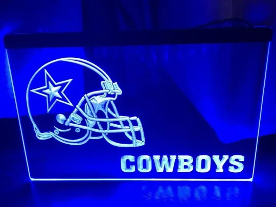 DALLAS COWBOYS football LED NEON LIGHT SIGN FOOTBALL MAN CAVE HOME BAR WALL ART DÉCOR