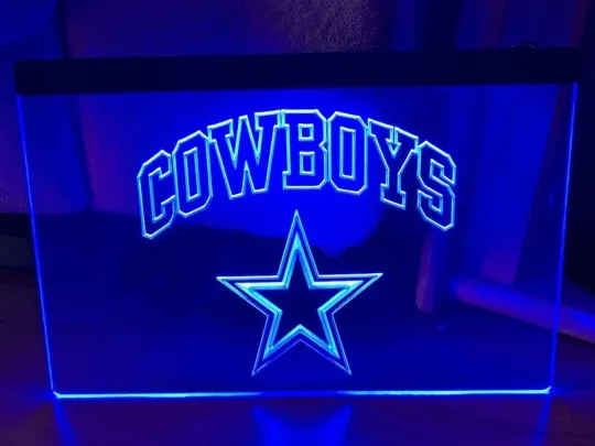 football DALLAS COWBOYS LED NEON LIGHT SIGN FOOTBALL MAN CAVE HOME BAR WALL ART DÉCOR