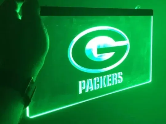 GREEN BAY PACKERS football LED NEON LIGHT SIGN FOOTBALL MAN CAVE HOME WALL ART DÉCOR