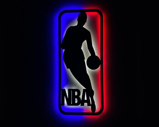 Discover NBA Basketball Led Sign Gift For Boyfriend Game Room Decor, Wood Wall Decor,