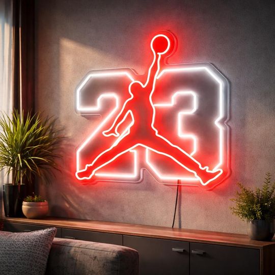 Discover Basketball Player Neon Sign 23, Basketball Wall Sign, Basketball Room Decor, Sports Wall Light, Basketball Fan Decor, Neon Light Sign