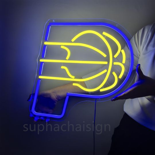 Discover Indiana Pacers LED Neon Sign, Basketball Team Sign,Wall Art Decor,Man Cave