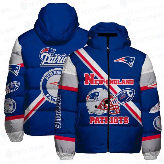 New England Patriots National Football League AOP Unisex Hood Puffer Jacket