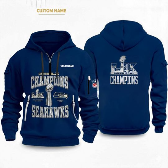 Seattle Seahawks Super Bowl LX Champions Limited Edition Quarter Zip Hoodie