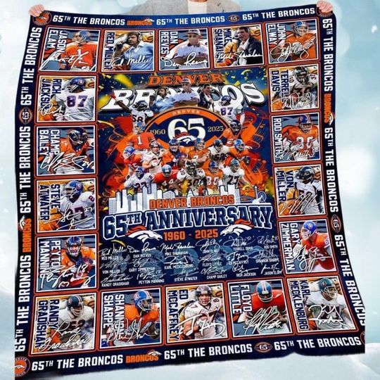 Broncos 65th Anniversary 1960-2025 Fleece Blanket