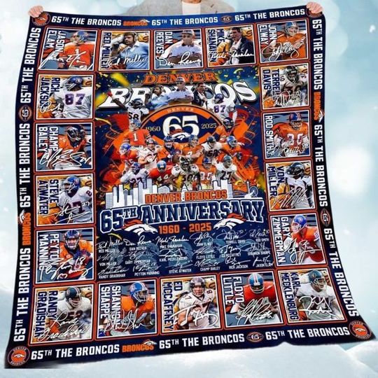 Broncos 65th Anniversary Fleece Blanket
