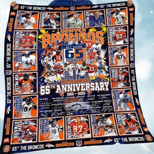 Broncos 65th Anniversary 1960-2025 Fleece Blanket