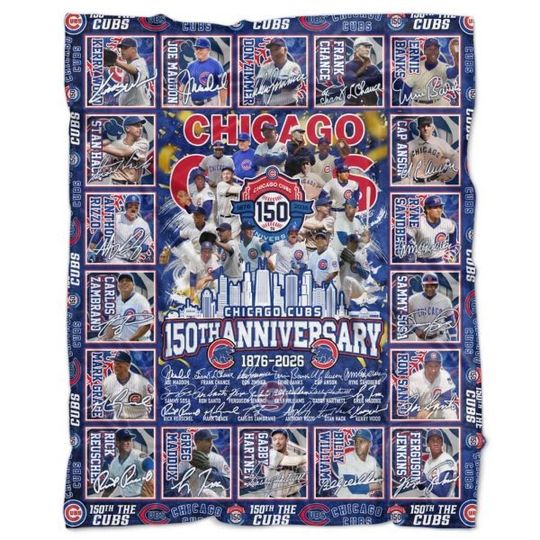 Cubs 150th Anniversary 1876-2026 Fleece Blanket