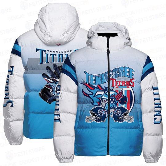 Tennessee Titans Logo Pattern AOP Unisex Puffer Jacket